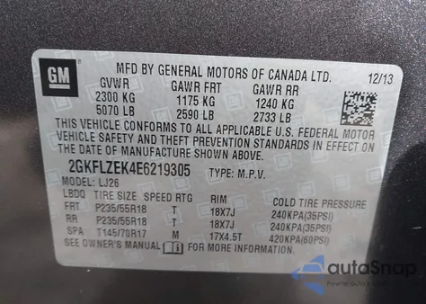 2014 GMC Terrain Denali from USA, damaged, VIN 2GKFLZEK4E6219305